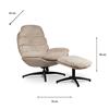 KHLOE ROCKING SWIVEL CHAIR WITH STOOL BISCUIT