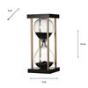 HOURGLASS IN STAND 17.5CM BLACK APPROX 15 MIN