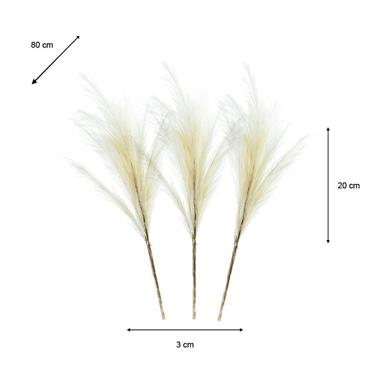 ARTIFICIAL PAMPAS GRASS 80CM BUNDLE 3 WHITE