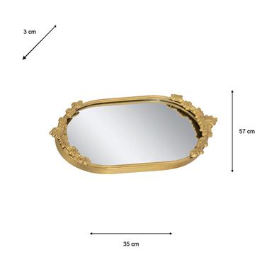 DECORATIVE TRAY GOLD OBLONG