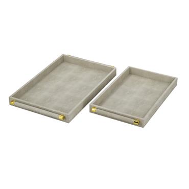 DECORATIVE S/2 TRAYS OYSTER