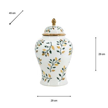GINGER JAR GREEN/GOLD 48.5CM