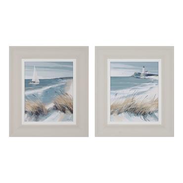 FRAMED PRINT WHITE SAILS/ MAKING WAVES 2 ASST