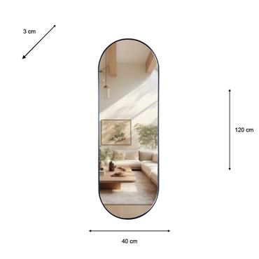 MODENA PILL SHAPE MIRROR BLACK 40X120CM