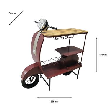 VESPA SCOOTER BAR RED