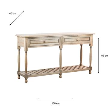 MARWOOD 2 DRAWER CONSOLE TABLE 150CM