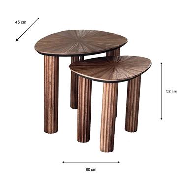 RAY S/2 SIDE TABLES DARK TEAK