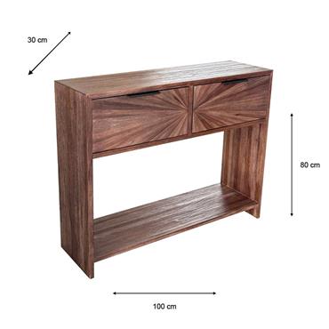 RAY 2 DRAWER CONSOLE DARK TEAK
