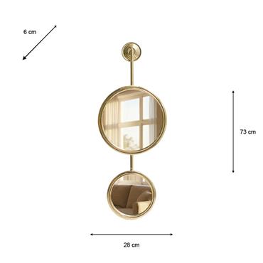 DECOR DOUBLE WALL MIRROR GOLD 72CM