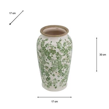 GREEN FLORAL VASE 30CM