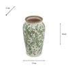 GREEN FLORAL VASE 30CM