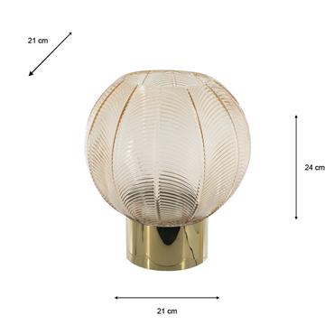 AMBER GLASS ORB HURRICANE 24CM