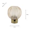 AMBER GLASS ORB HURRICANE 24CM