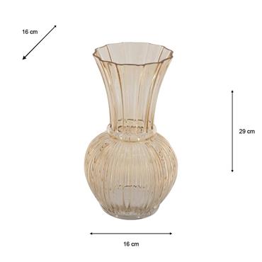 AMBER GLASS VASE 29CM