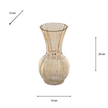 AMBER GLASS VASE 24.5CM