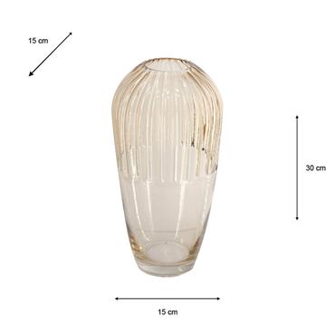 AMBER GLASS VASE 30CM