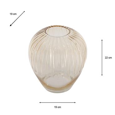 AMBER GLASS VASE 22CM