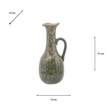 GREEN PITCHER VASE 31CM