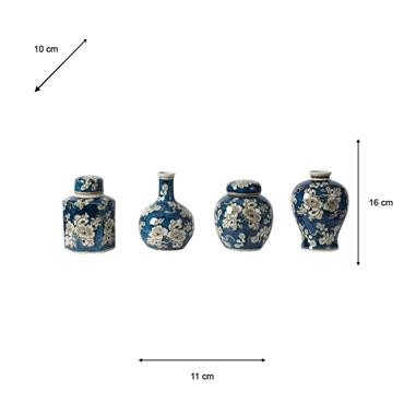 BLUE & WHITE S/4 JAR/VASE