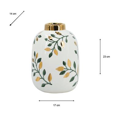 FLOWER VASE GREEN/GOLD 23CM