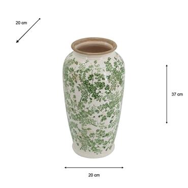 GREEN FLORAL VASE 37CM