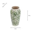 GREEN FLORAL VASE 37CM