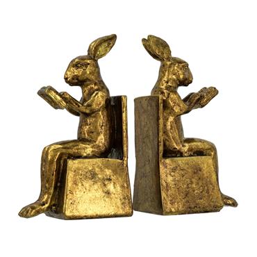 S/2 BUNNY BOOKENDS
