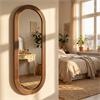 STEPPED PILL SHAPE DRESSING MIRROR NATURAL 45X150CM