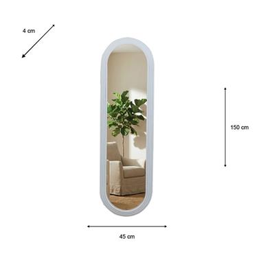 STEPPED PILL SHAPE DRESSING MIRROR OYSTER 45X150CM