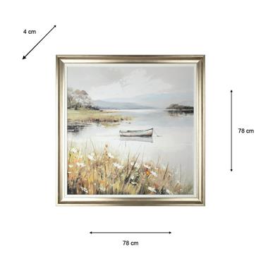 FRAMED PRINT LAKE VIEW 78X78CM