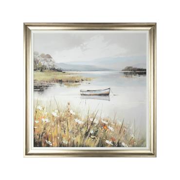FRAMED PRINT LAKE VIEW 78X78CM