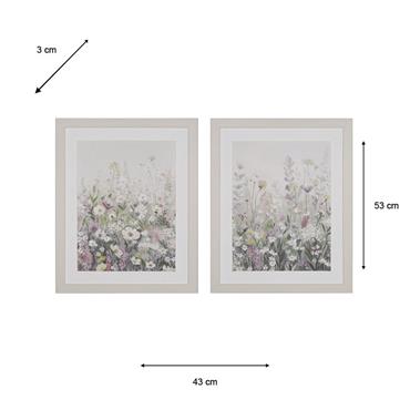 FRAMED PRINT SPRING AWAKENING/MEADOW DREAM 53X43CM 2 ASST
