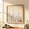 FRAMED PRINT AMBER LEAVES 80X80CM