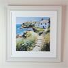 FRAMED PRINT SEASIDE COTTAGE 60X60CM