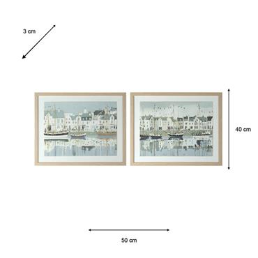 FRAMED PRINT HARBOUR LIFE/DOCKSIDE 40X50CM 2 ASST