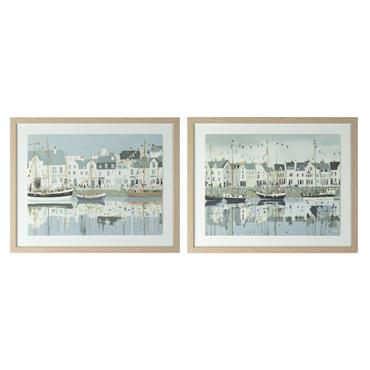 FRAMED PRINT HARBOUR LIFE/DOCKSIDE 40X50CM 2 ASST