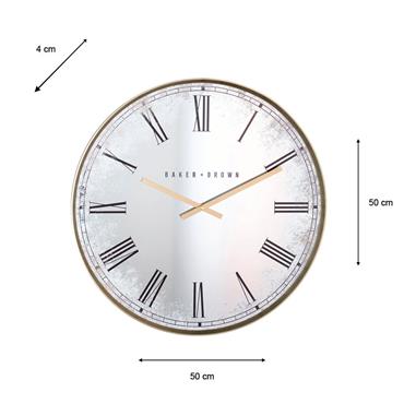 MURANO MIRRORED WALL CLOCK GOLD 50CM
