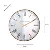MURANO MIRRORED WALL CLOCK GOLD 50CM