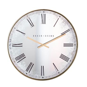 MURANO MIRRORED WALL CLOCK GOLD 50CM