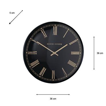 PESARO WALL CLOCK GOLD/BLACK 36CM