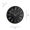 PESARO WALL CLOCK GOLD/BLACK 36CM