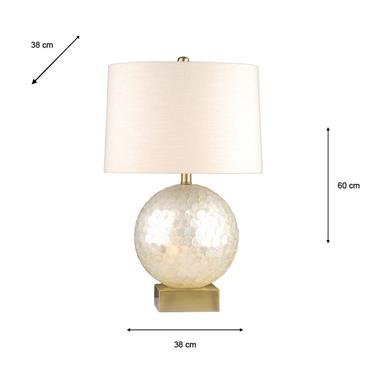 CAPIZ BALL TABLE LAMP NATURAL 60CM