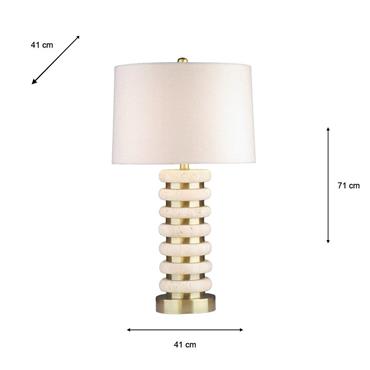 YARA TRAVERTINE TABLE LAMP 71CM