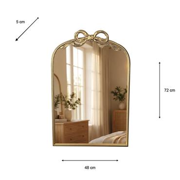 CLAYTON MIRROR WITH BOW 72CM GOLD