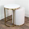 VIENNA MARBLE SIDE TABLE AND POUFFE SET