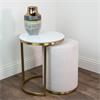 VIENNA MARBLE SIDE TABLE AND POUFFE SET