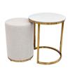 VIENNA MARBLE SIDE TABLE AND POUFFE SET