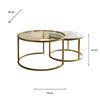SALZBURG S/2 MARBLE/GLASS COFFEE TABLES