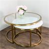 SALZBURG S/2 MARBLE/GLASS COFFEE TABLES