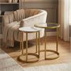 SALZBURG S/2 MARBLE/GLASS SIDE TABLES